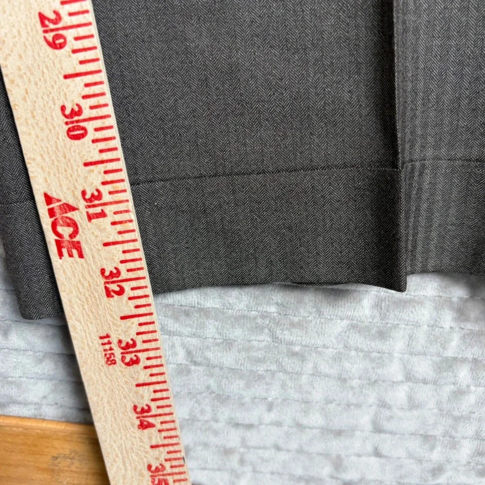 Zanella Thomas Brown Herringbone Wool Pleated‎ Cuffed Dress Pants Mens 40 Italy